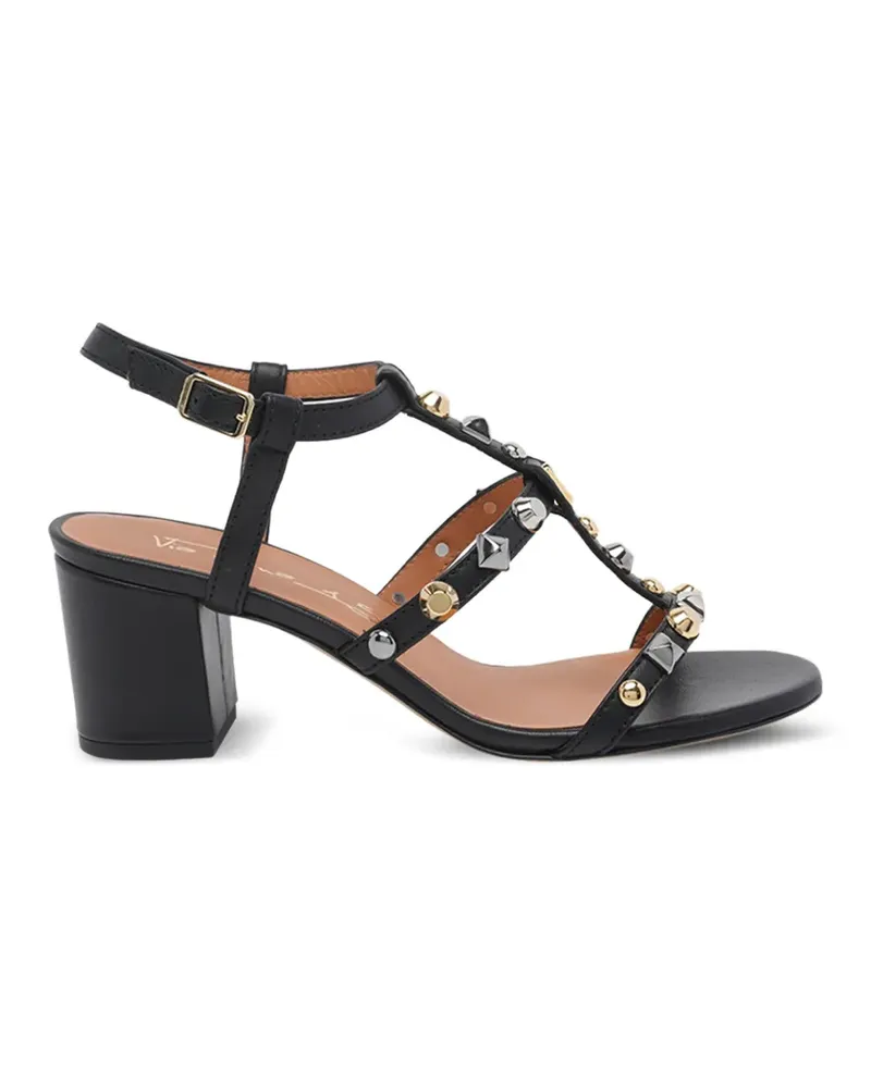 Via Roma 15 studded buckle sandals - Schwarz Schwarz