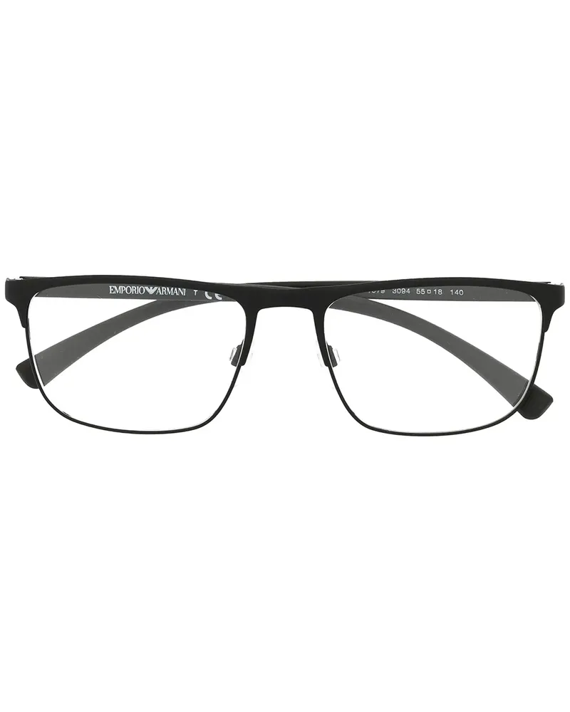 Emporio Armani Brille mit eckigem Gestell - Schwarz Schwarz