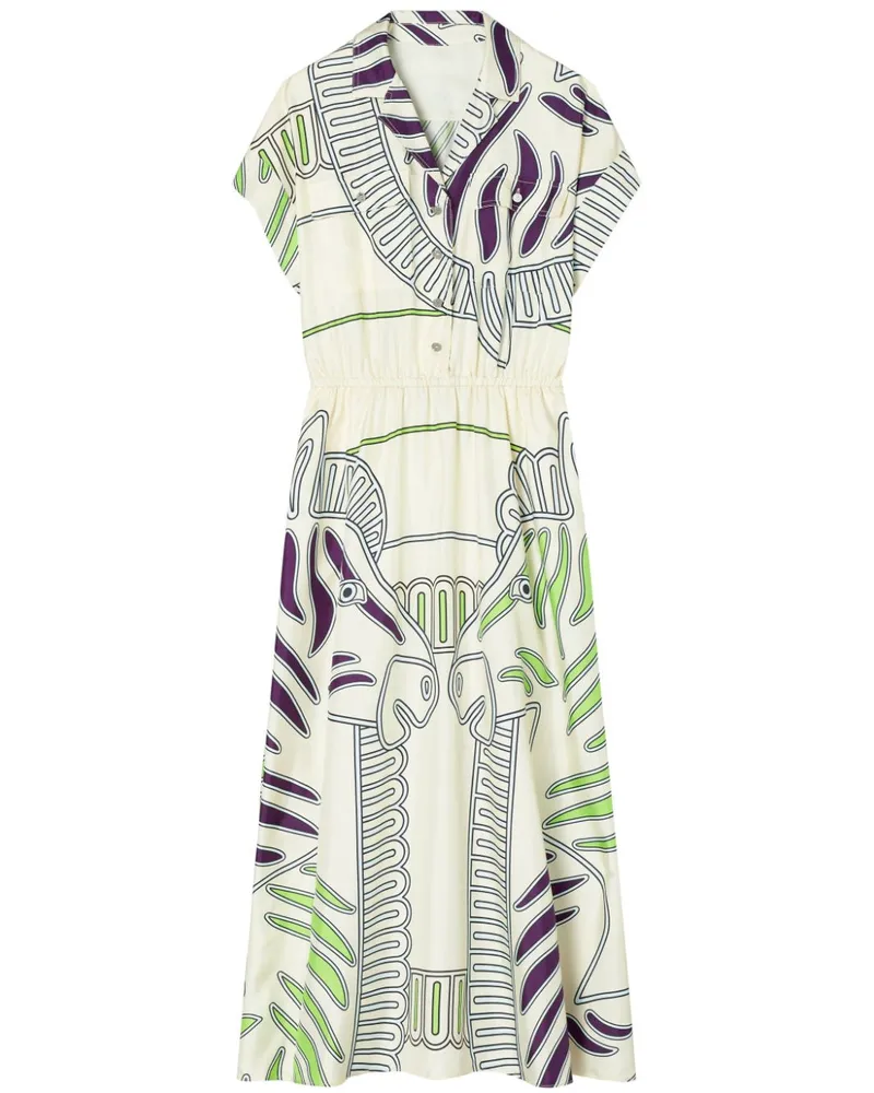 Tory Burch Hemdkleid mit Print - Nude Nude