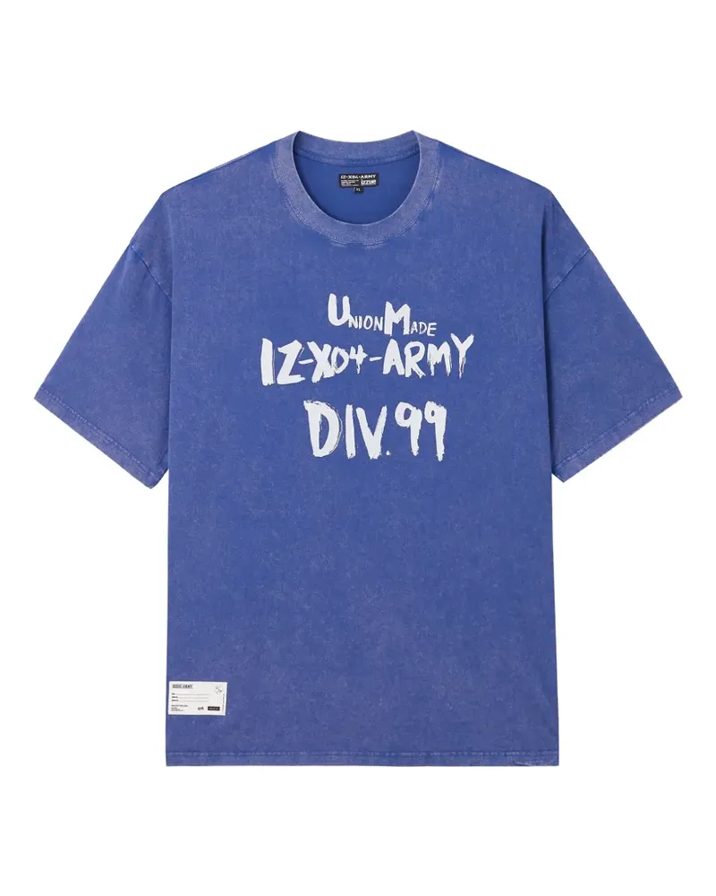 Izzue slogan-print T-shirt - Blau Blau
