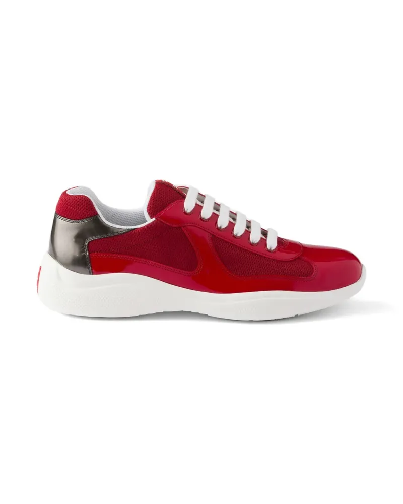 Prada America's Cup Sneakers aus Lackleder und technischem Gewebe - Rot Rot