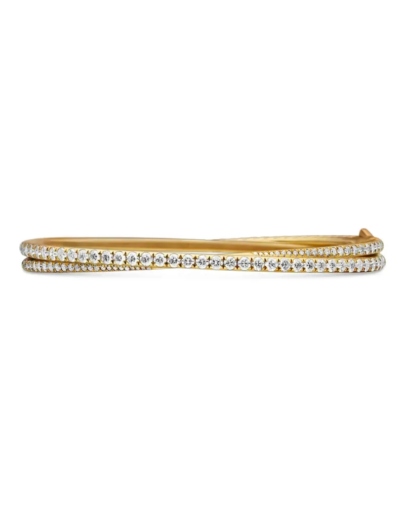 David Yurman 18kt Crossover Gelbgoldarmreif mit Pavé-Diamanten 5,5mm Gold