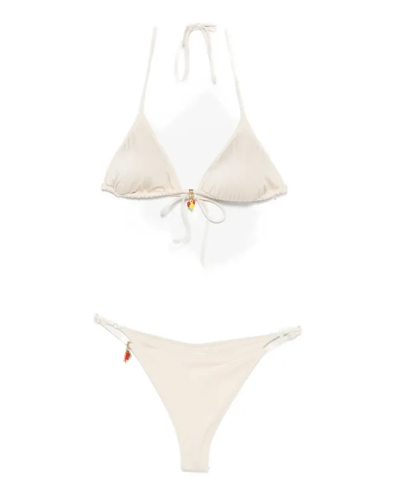 MC2 Saint Barth Lezzy charm-embellished bikini - Nude Nude