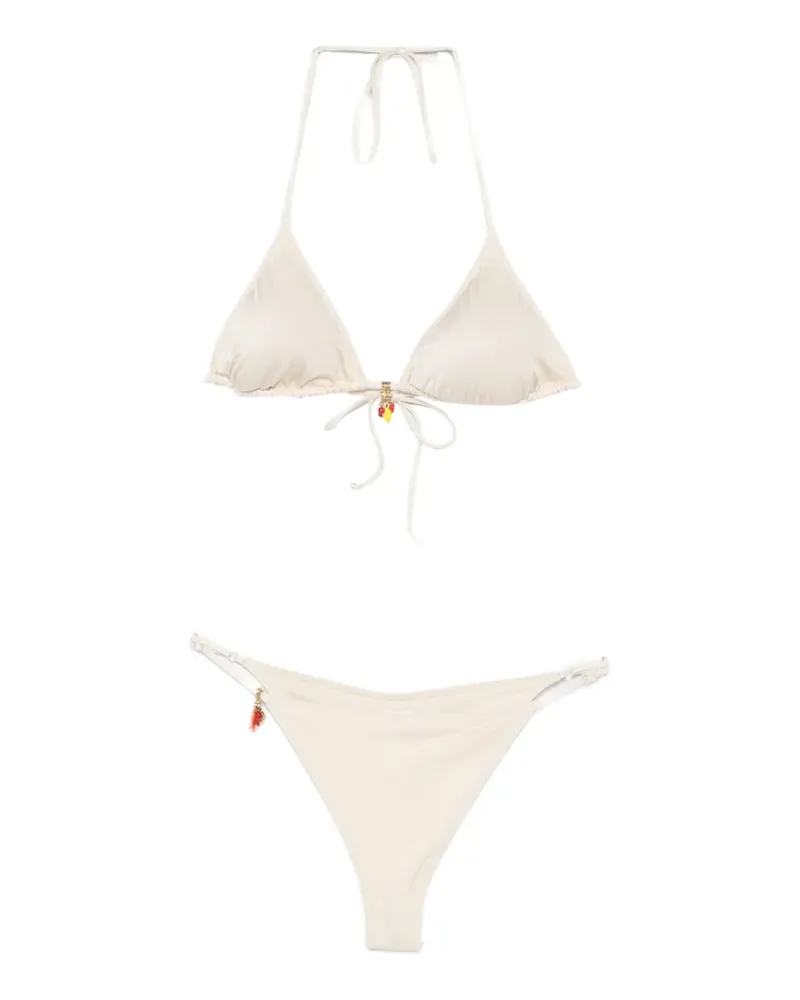 MC2 Saint Barth Lezzy charm-embellished bikini - Nude Nude