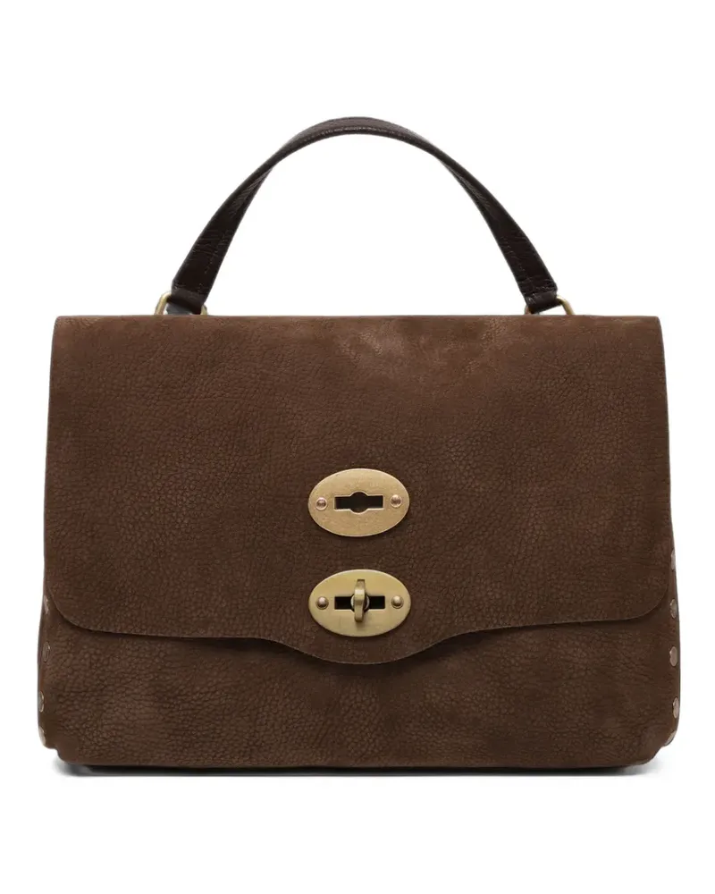 Zanellato Postina stud-embellished leather tote bag - Braun Braun