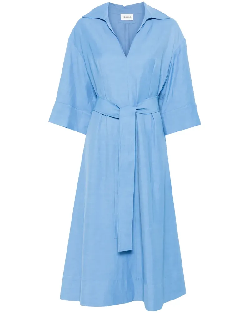 P.A.R.O.S.H. Midikleid mit Falten - Blau Blau