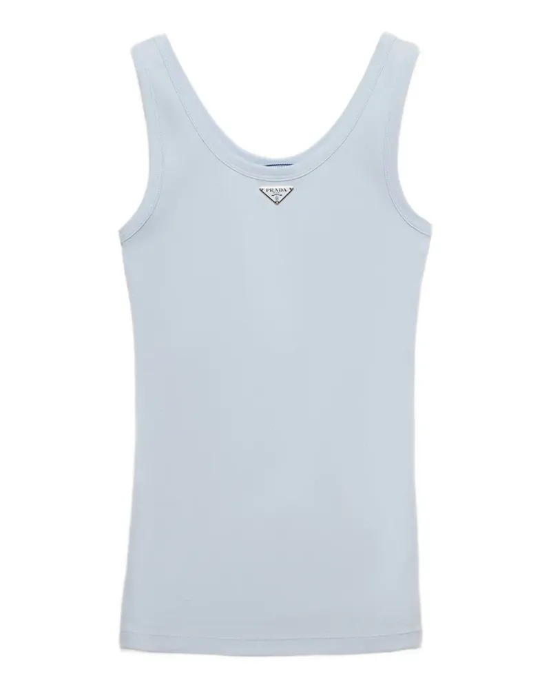 Prada Trägershirt aus geripptem Strick - Blau Blau