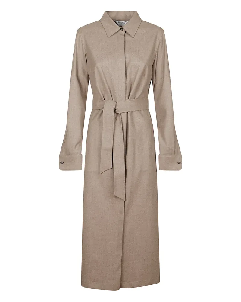 Max Mara belted foulé dress - Nude Nude