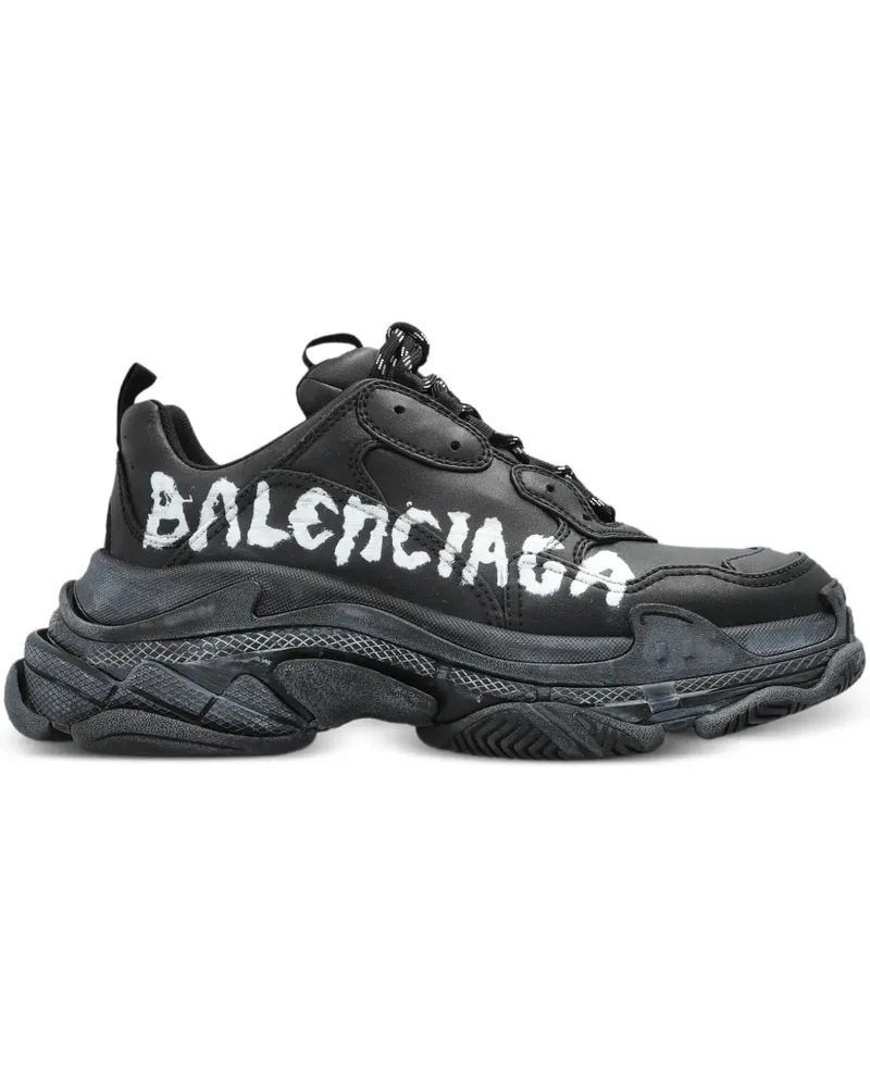 Balenciaga Triple S Sneakers mit Logo-Print - Schwarz Schwarz