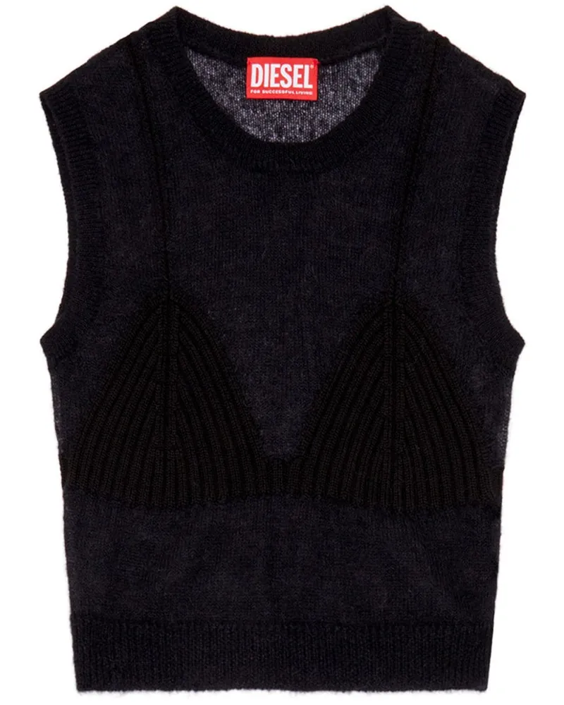Diesel Gestricktes Arostica Tanktop - Schwarz Schwarz