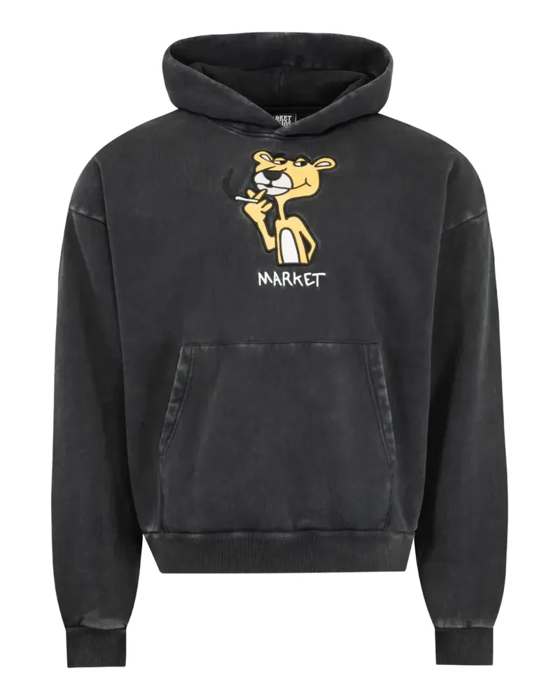 Market panther graphic hoodie - Schwarz Schwarz