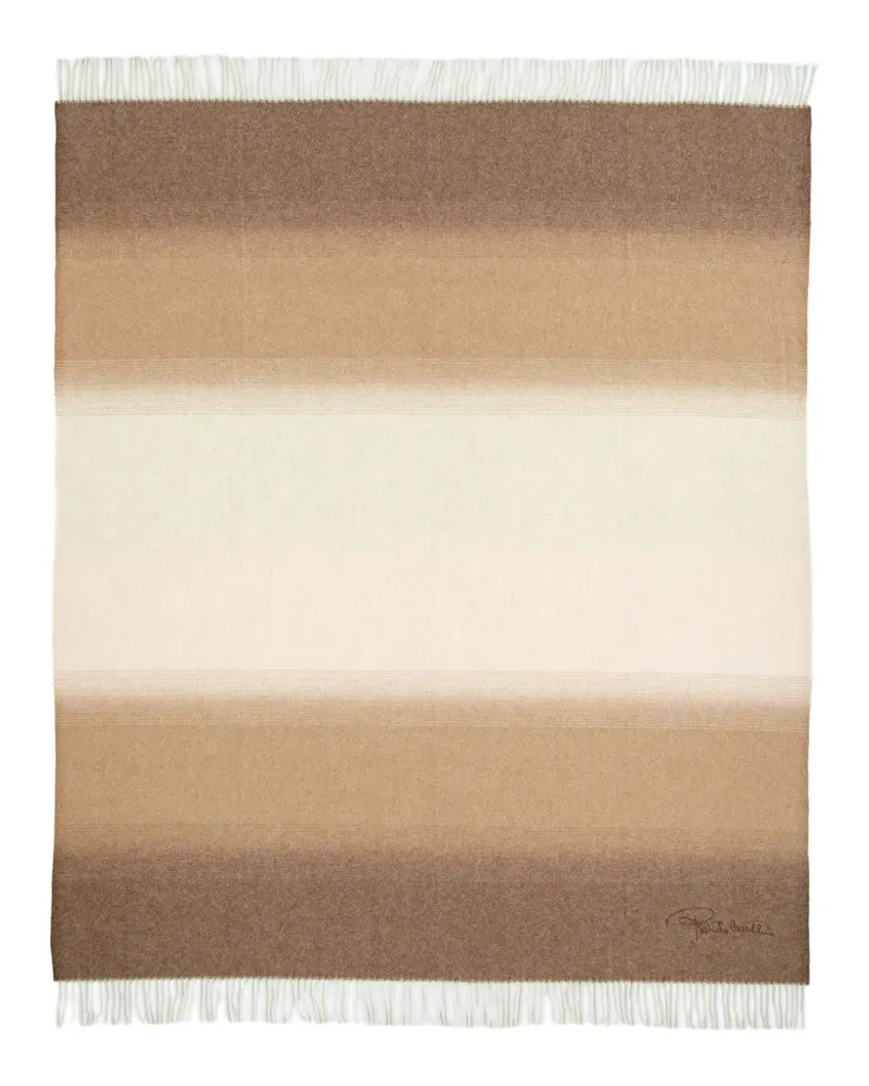 Roberto Cavalli Home Decke mit Farbverlauf-Effekt und Fransen - Braun Braun