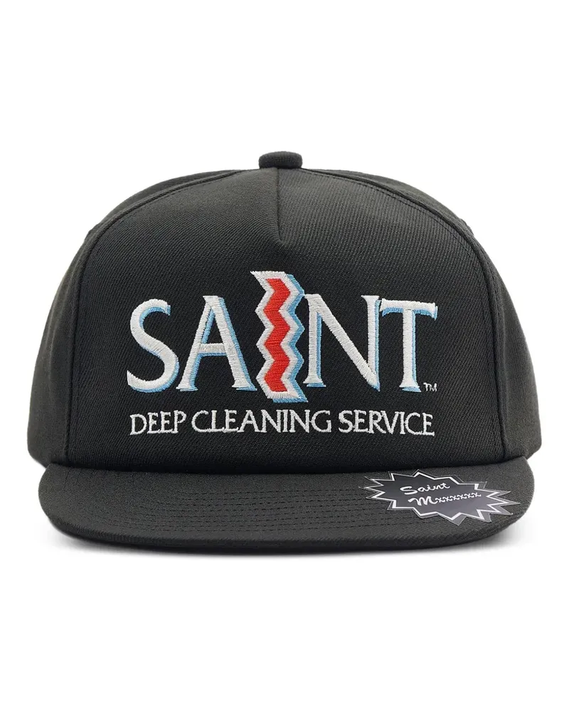 SAINT MXXXXXX embroidered logo-patch cap - Schwarz Schwarz