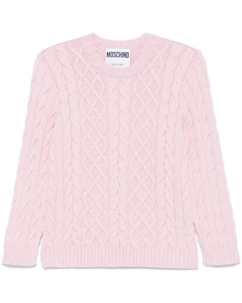 Moschino Pullover mit Zopfmuster - Rosa Rosa