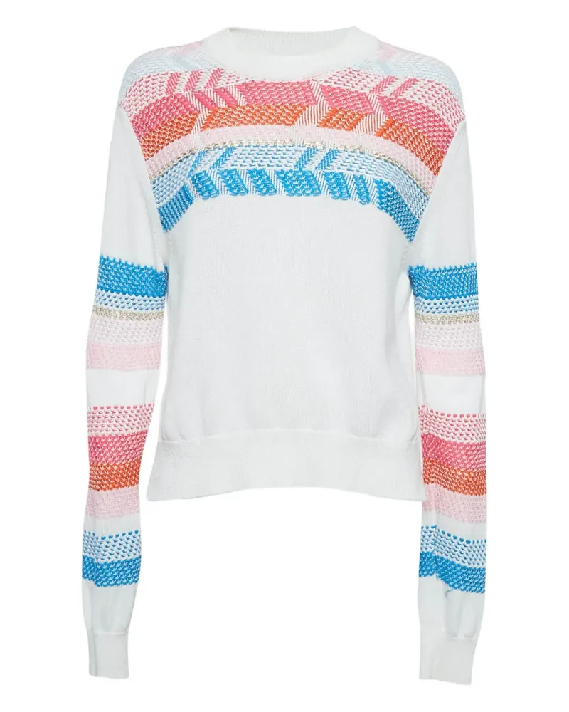 Peter Pilotto Pullover mit Streifenstickerei - Weiß Weiß