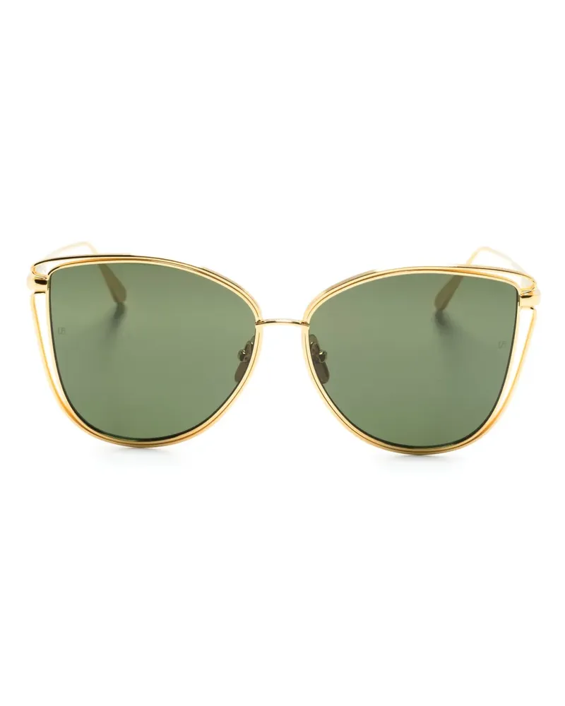 Linda Farrow Dinah Sonnenbrille im Cat-Eye-Design - Gold Gold