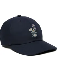 Bally Baseballkappe mit Blumenstickerei Blau