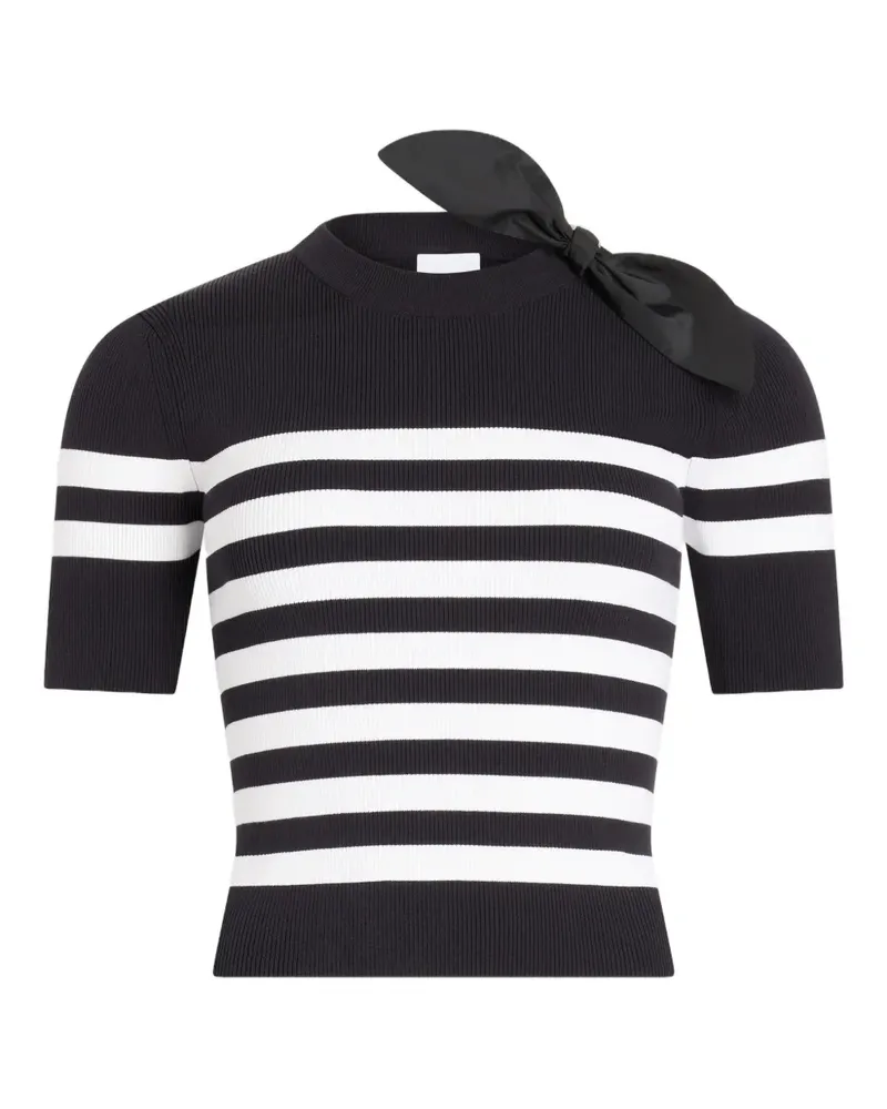 Patou Gestricktes T-Shirt mit Streifen - Schwarz Schwarz