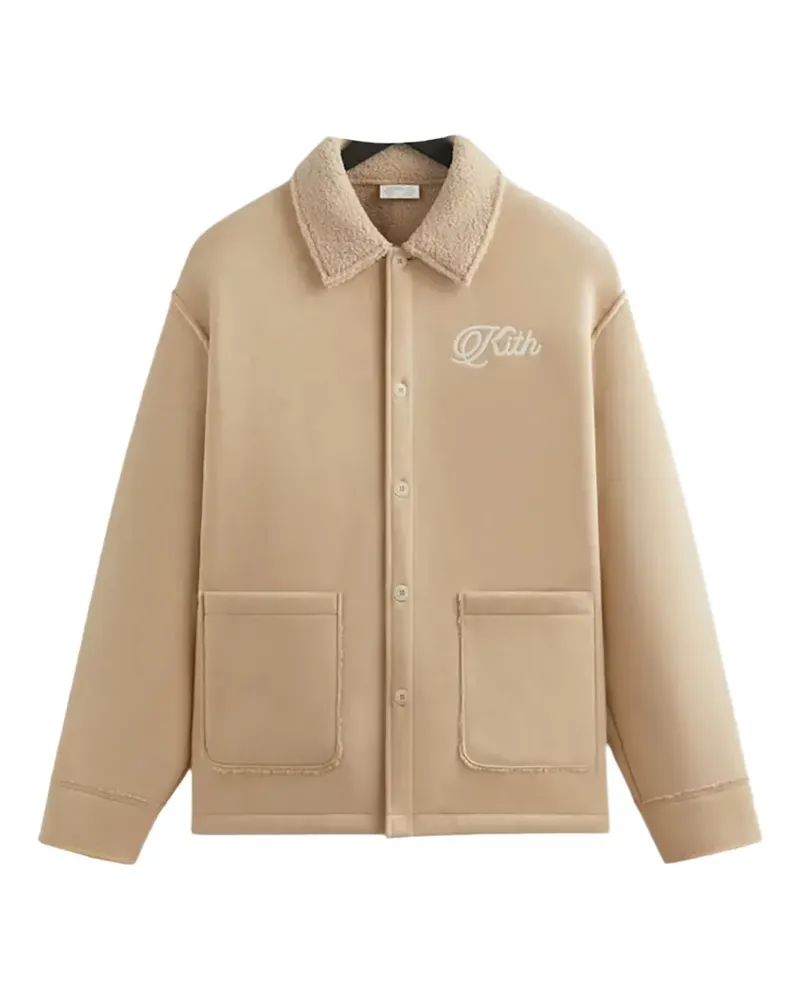 KITH faux-shearling collared jacket - Nude Nude