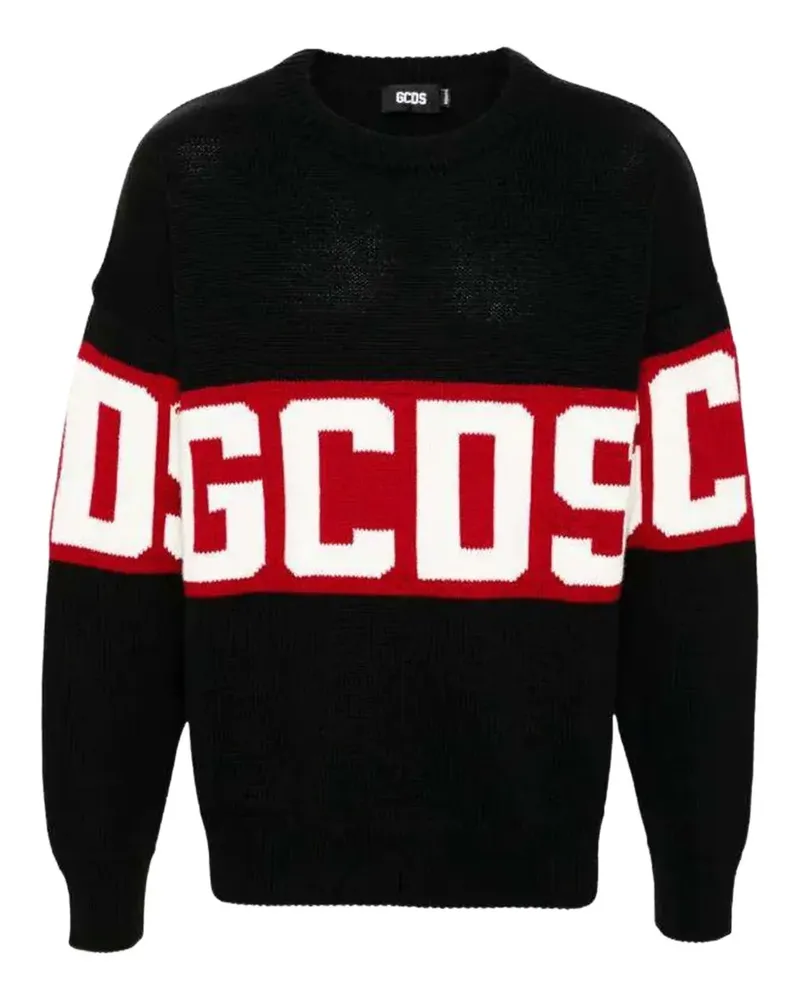 GCDS letter-logo striped sweater - Schwarz Schwarz