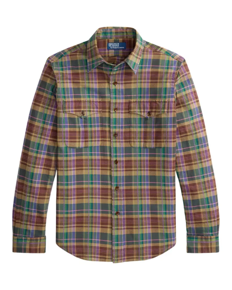 Ralph Lauren Kariertes Hemd mit Tasche - Braun Braun