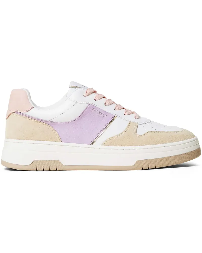Twin-Set Sneakers in Colour-Block-Optik - Weiß Weiß