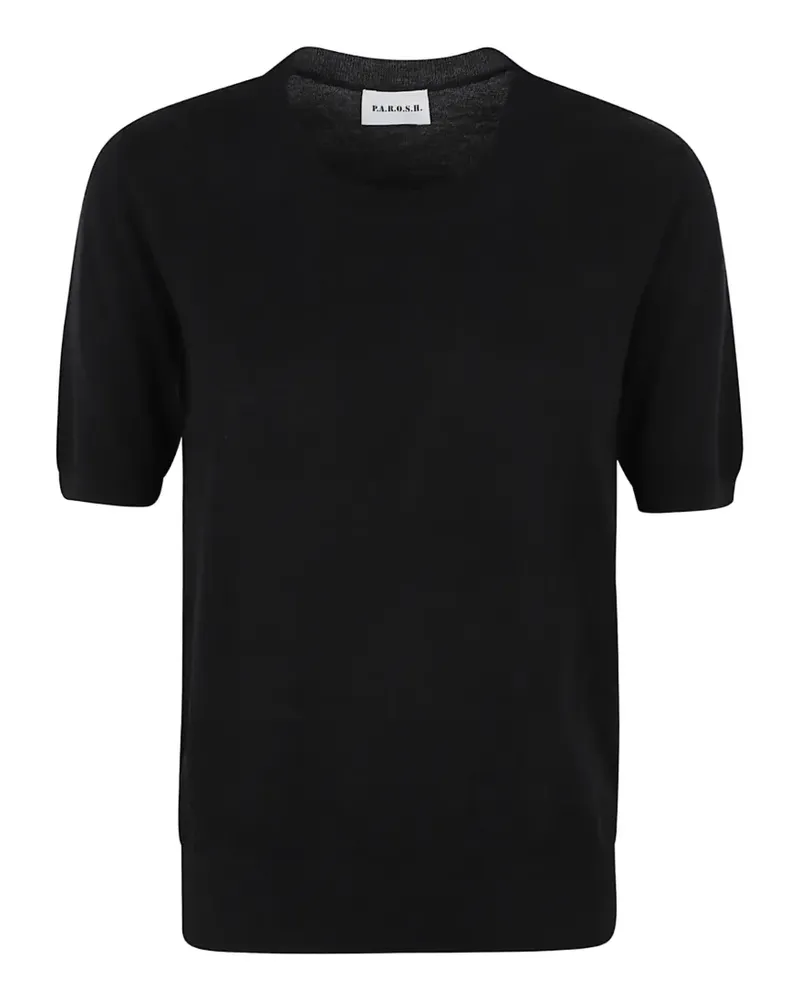 P.A.R.O.S.H. P.A.R.O H. Pullover mit kurzen Ärmeln - Schwarz Schwarz