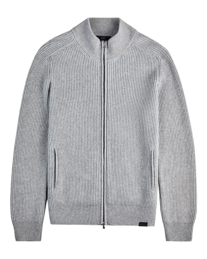 Fay zip ribbed sweater - Grau Grau