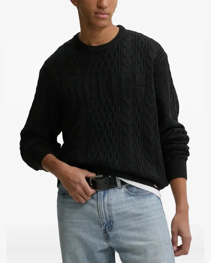 Dickies Pullover mit Zopfmuster - Schwarz Schwarz