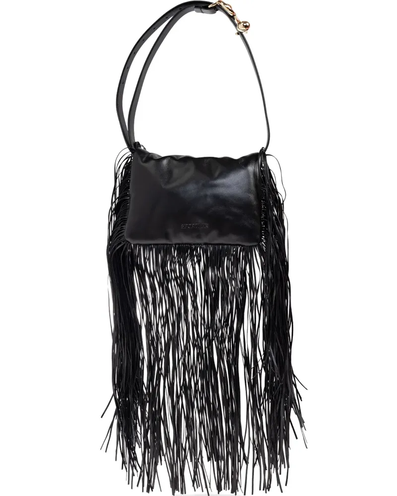 SPORTMAX Schultertasche mit Fransen - Schwarz Schwarz