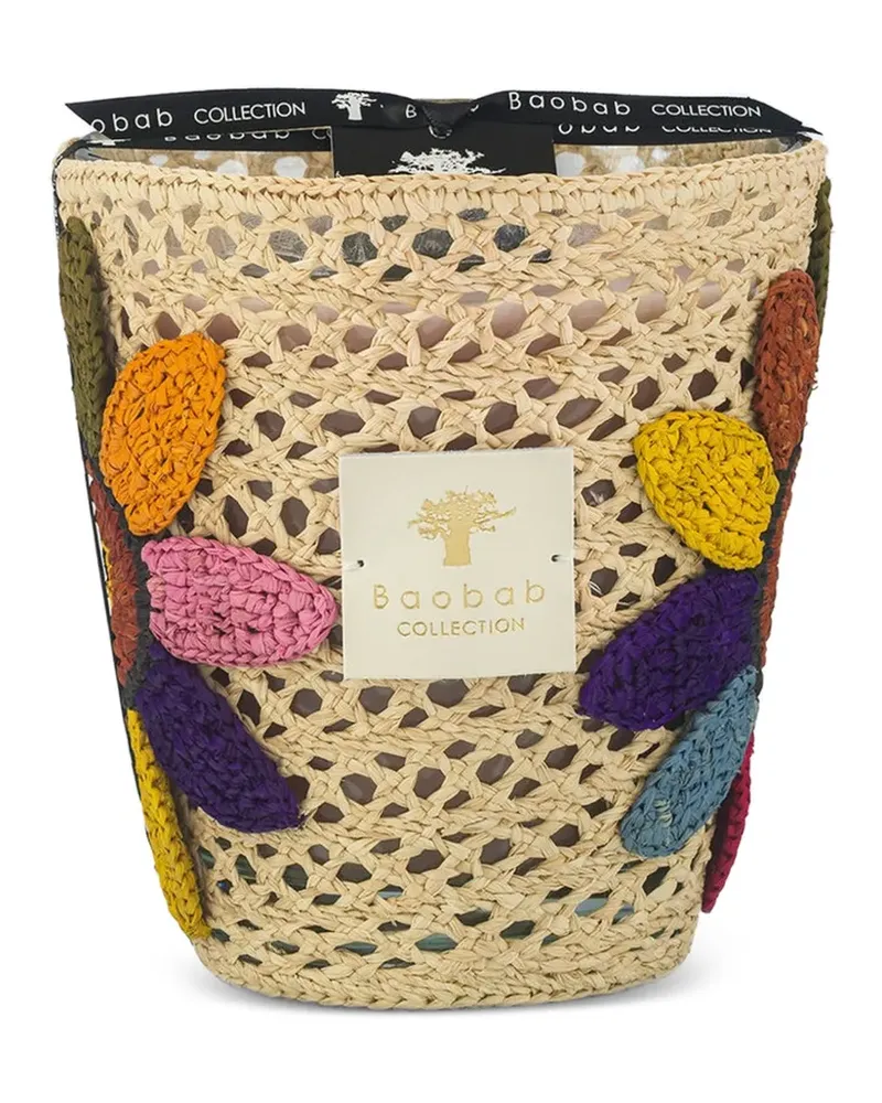 Baobab Collection Girasol raffia-wrapped candle - Nude Nude