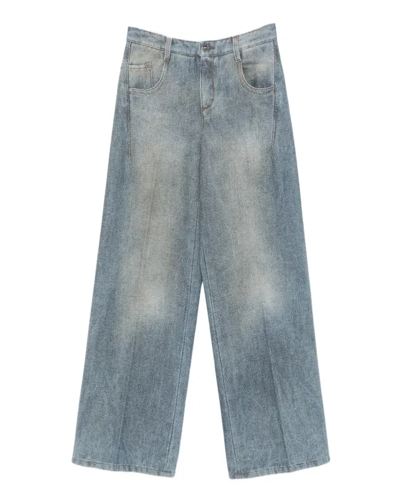 Ermanno Scervino textured straight-leg jeans - Blau Blau