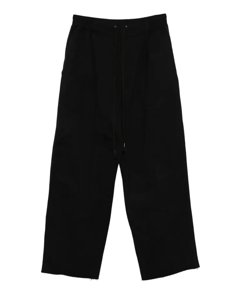 The Viridi-anne drawstring raw-cut trousers - Schwarz Schwarz