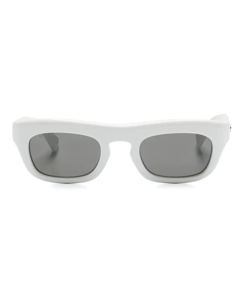 Gucci Sonnenbrille mit eckigem Gestell - Weiß Weiß