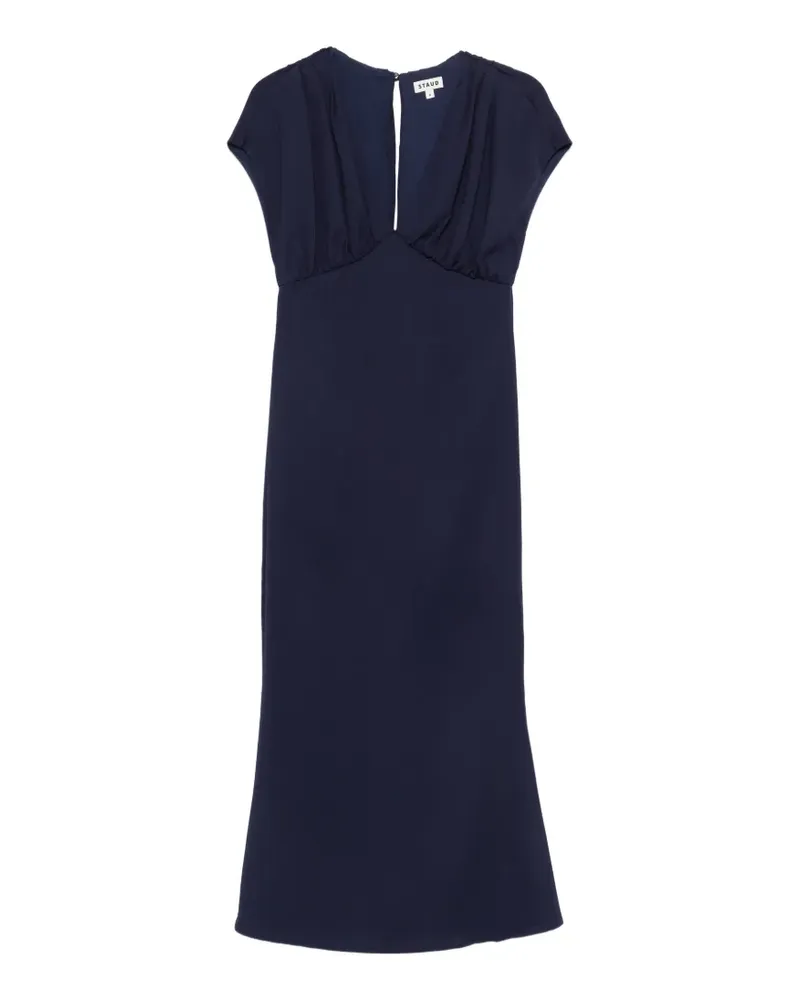 STAUD Gerafftes Char Maxikleid - Blau Blau