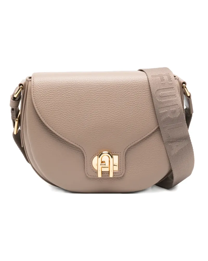 Furla Lotus grained-texture shoulder bag - Nude Nude