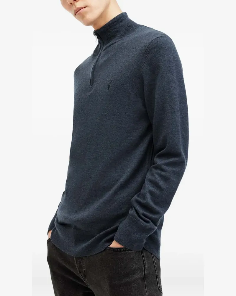 AllSaints Pullover mit Reißverschluss - Blau Blau