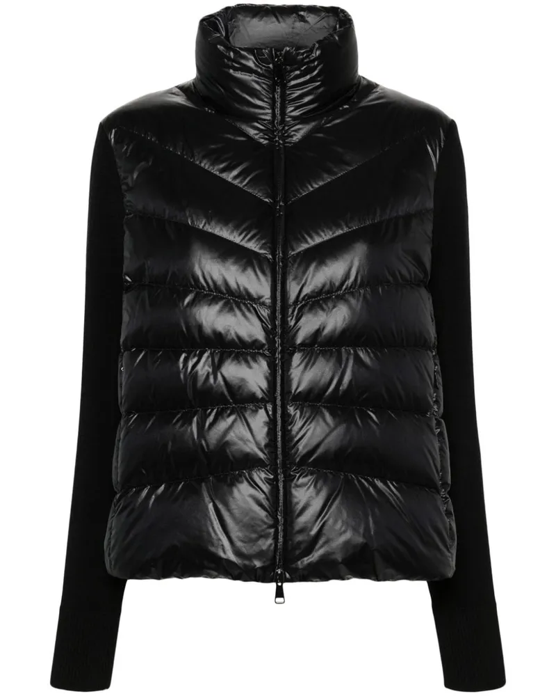 Moncler Jacke mit Logo-Applikation - Schwarz Schwarz