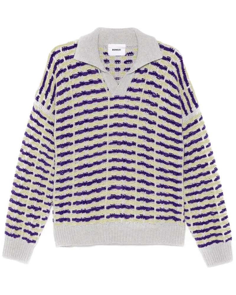 BONSAI Gestrickter Pullover - Grau Grau