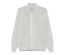 Mouliné-Cardigan aus Kaschmir - Weiß