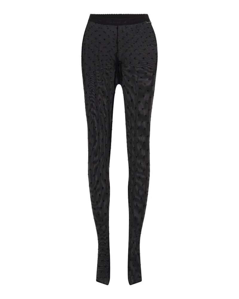 Marine Serre second skin high-waisted closed-feet plumetis tights - Schwarz Schwarz