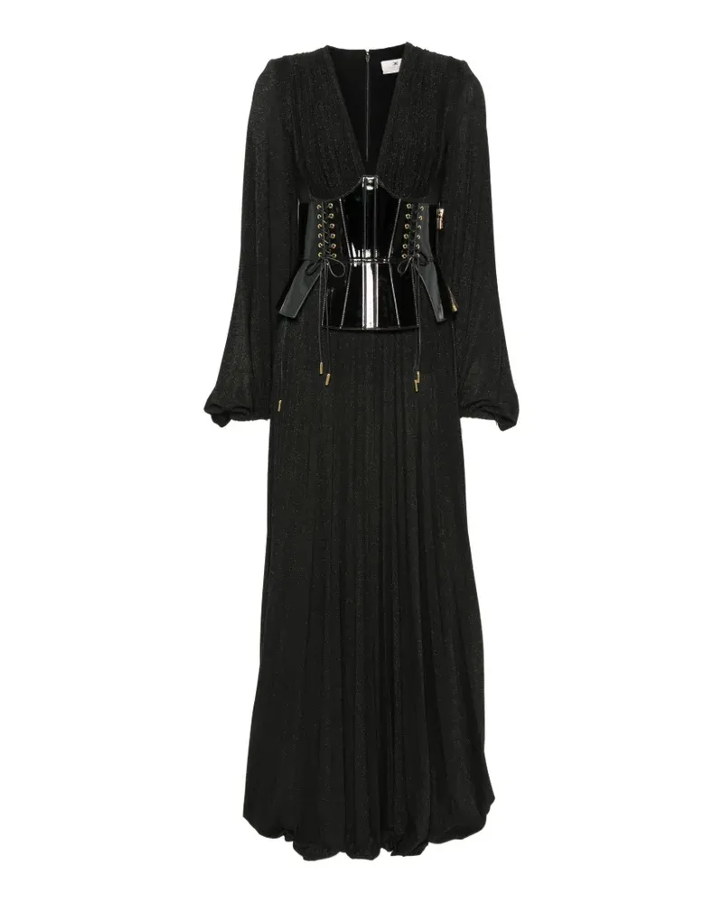 Elisabetta Franchi Kleid mit Corsage - Schwarz Schwarz