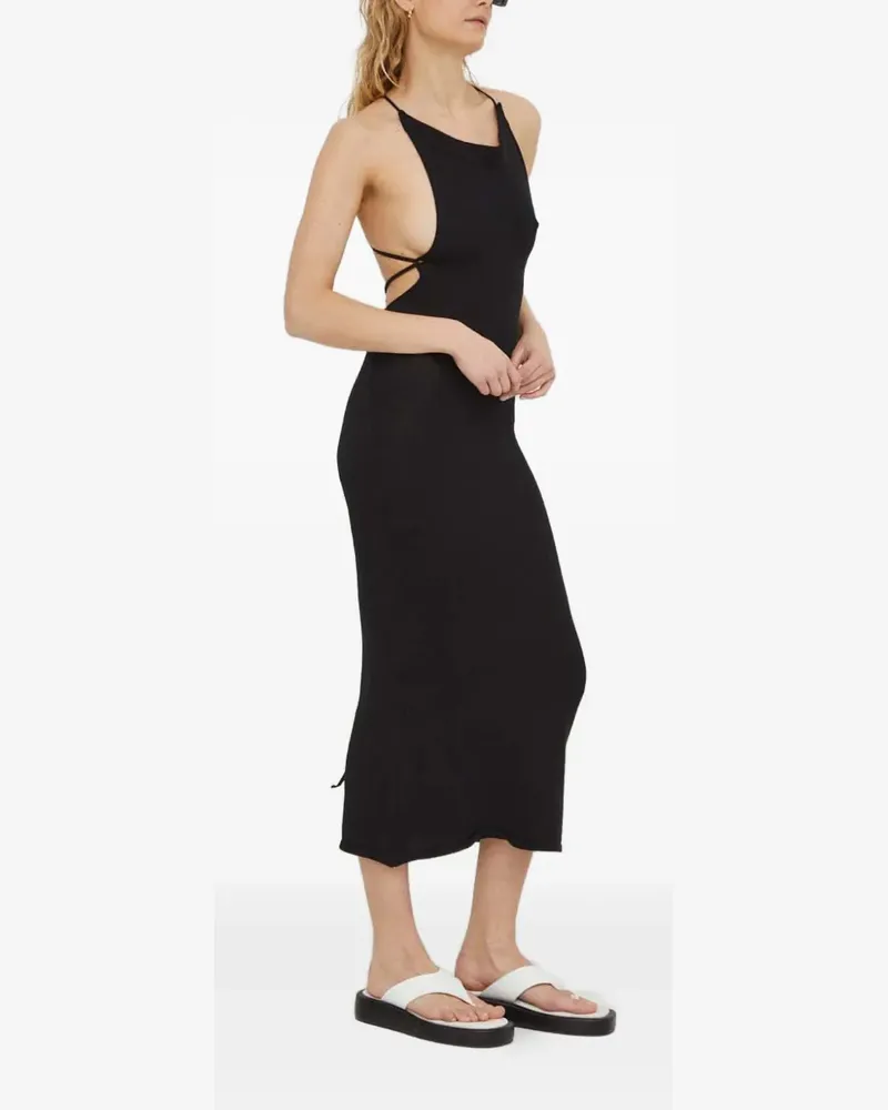 Alohas Kleid mit Schleifenverschluss - Schwarz Schwarz