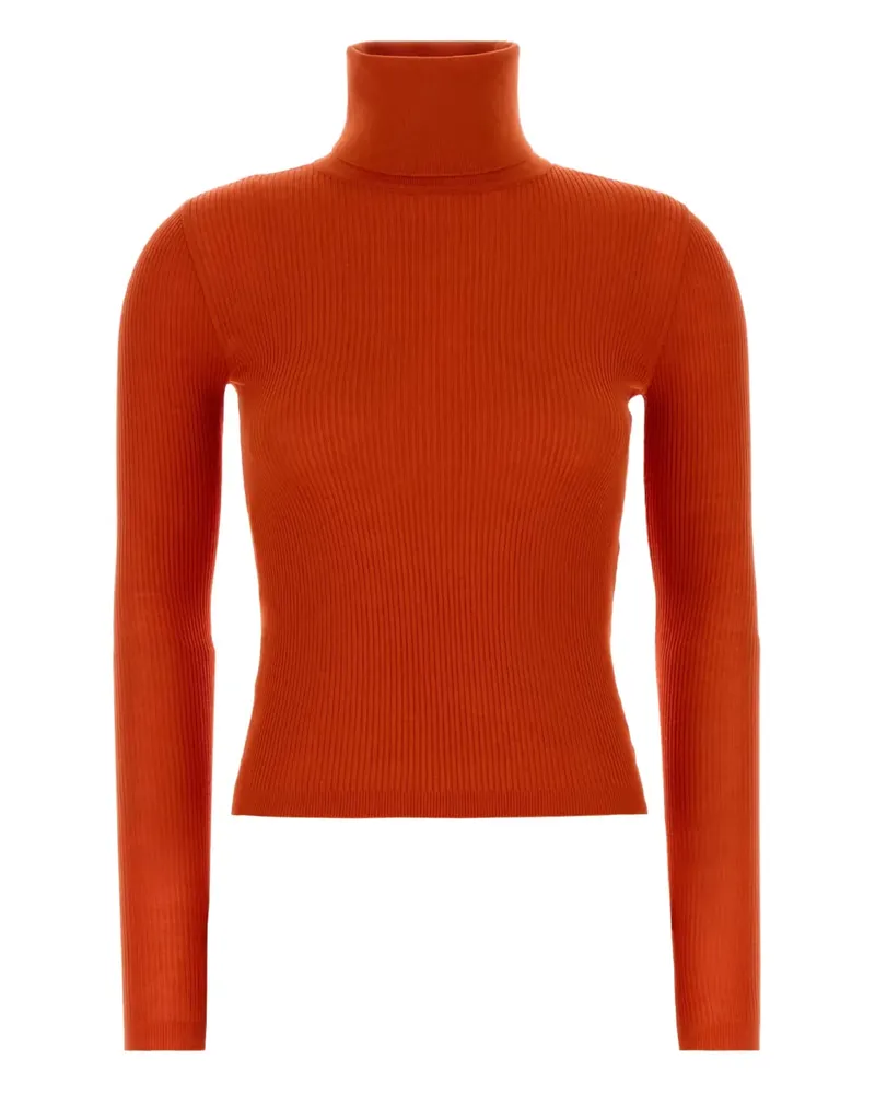 Saint Laurent Gerippter Rollkragenpullover - Orange Orange