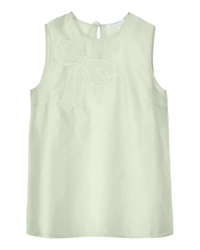 Cecilie Bahnsen Alba Bluse aus Organza mit Schleifenstickerei - Grün Grün