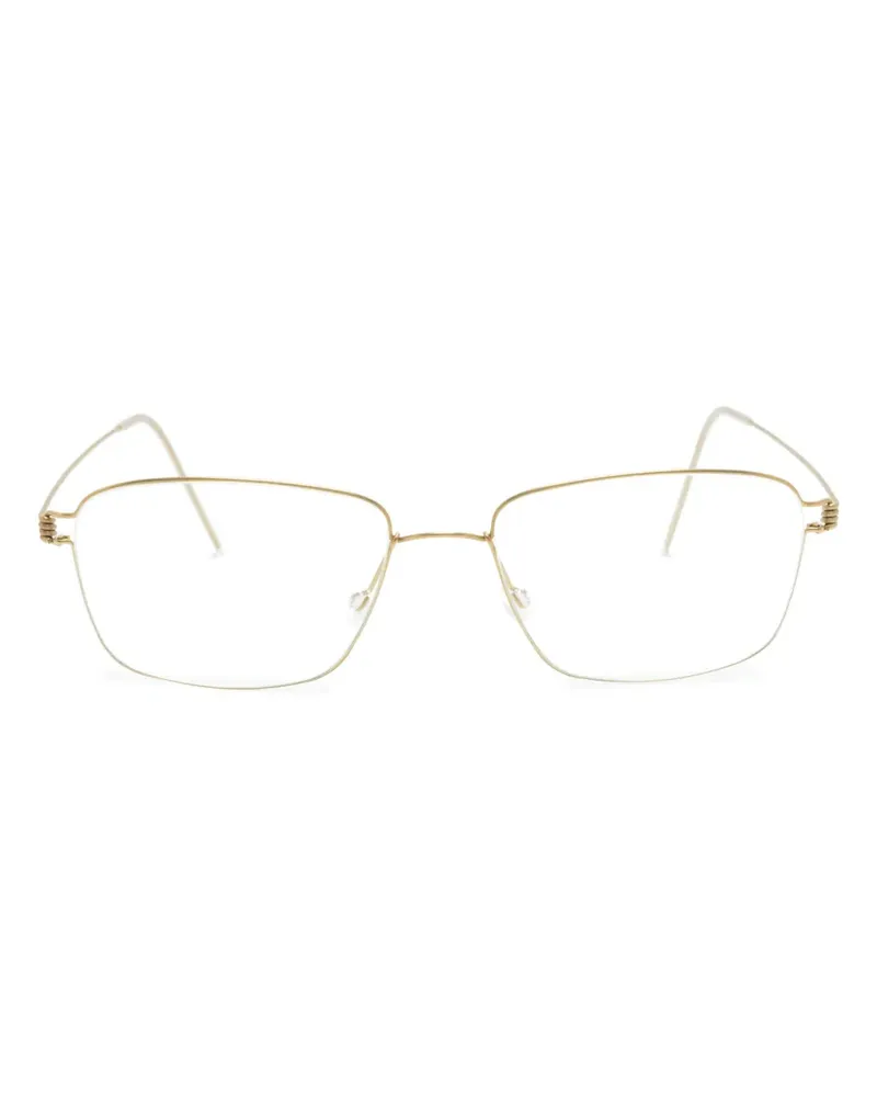Lindberg Eckige Brille aus Titan - Gold Gold