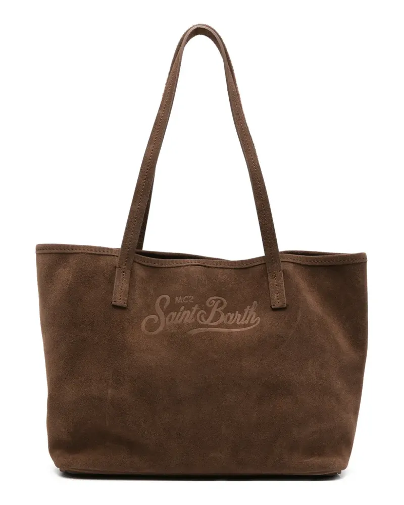 MC2 Saint Barth Mittelgroßer City Wildleder-Tote Bag mit Logo-Prägung - Braun Braun