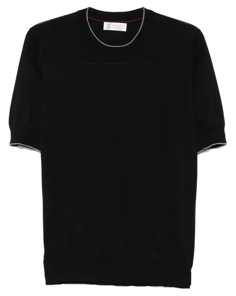 Brunello Cucinelli Klassisches T-Shirt - Schwarz Schwarz