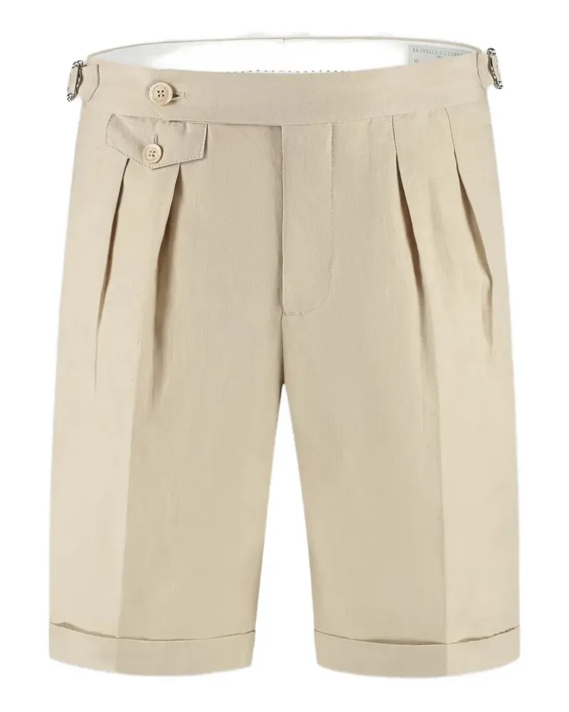 Brunello Cucinelli pleated turn-up shorts - Nude Nude