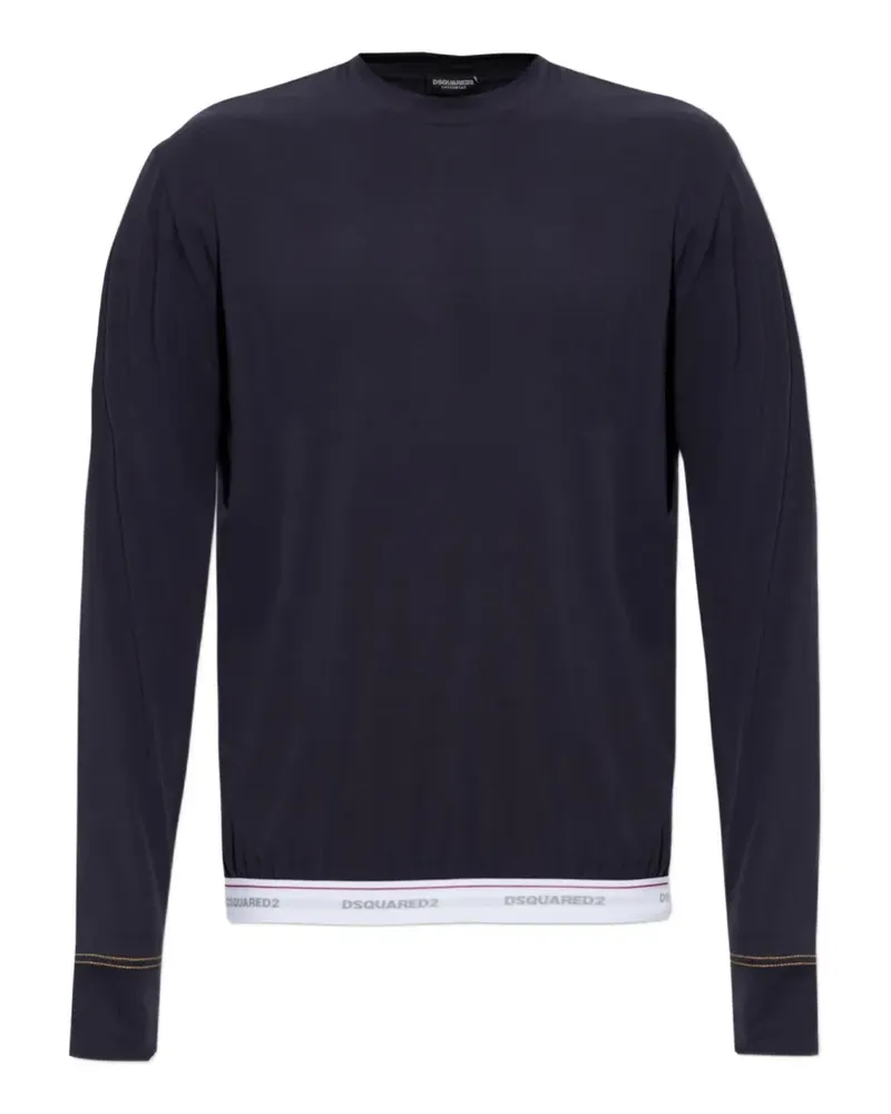 Dsquared2 logo-waistband long-sleeve T-shirt - Blau Blau